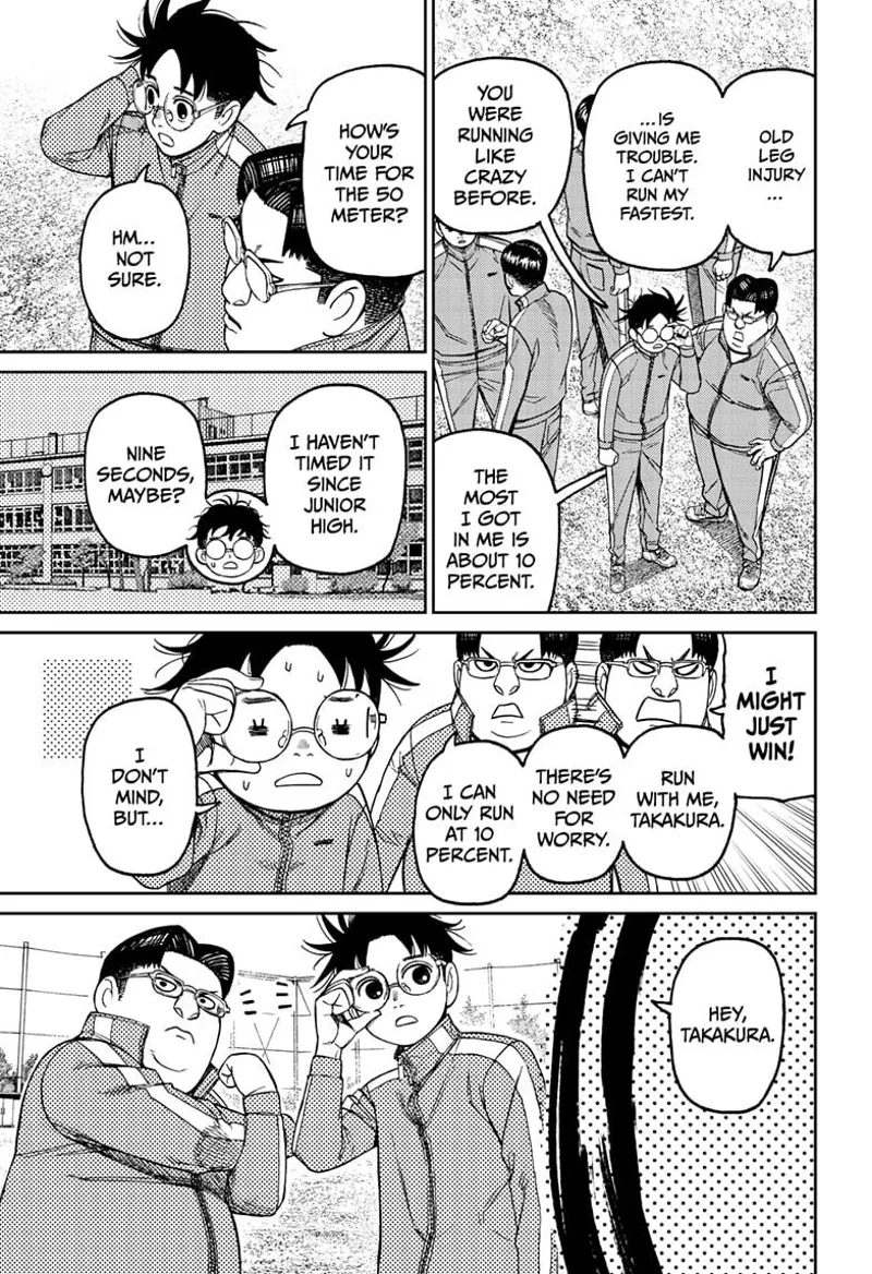 Kinta and Okarun reveal they are not fast runners. They notice someone calling Okarun's name.