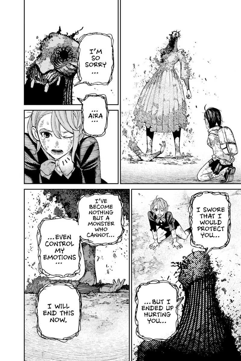 Acrobatic Silky apologizes to Aira for hurting her. She starts crumbling in front of Aira and Momo.