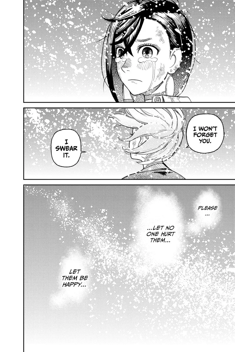 Momo cries while watching Aira and the tiny lights surrounding them.