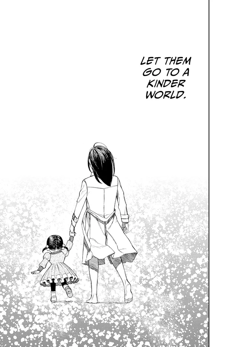 Young Aira and her mom walk, holding each other's hands.