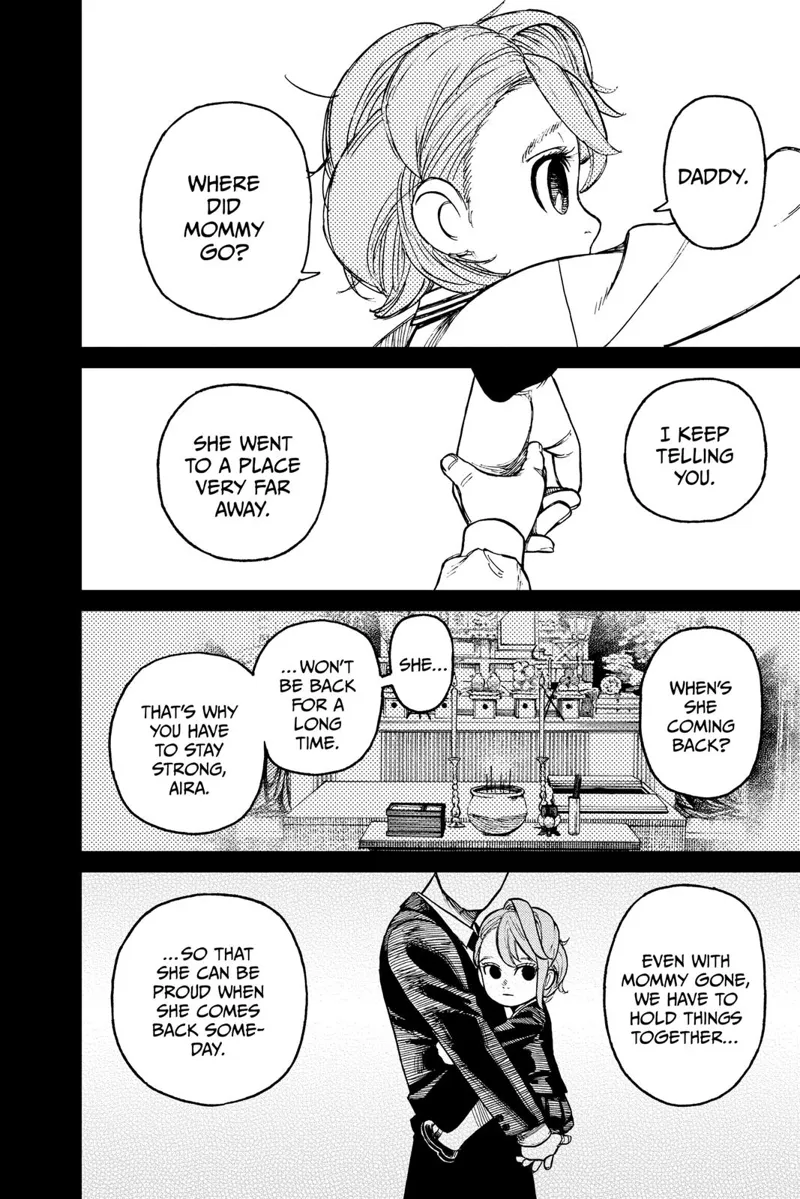 Young Aira holds her daddy's hand; her daddy carries her and says her mommy won't return for long.