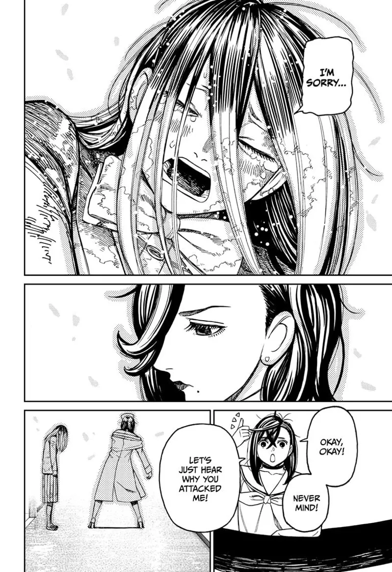 The culprit lady cries and asks for forgiveness. Tiny Momo says it's okay, but she wants to know why.