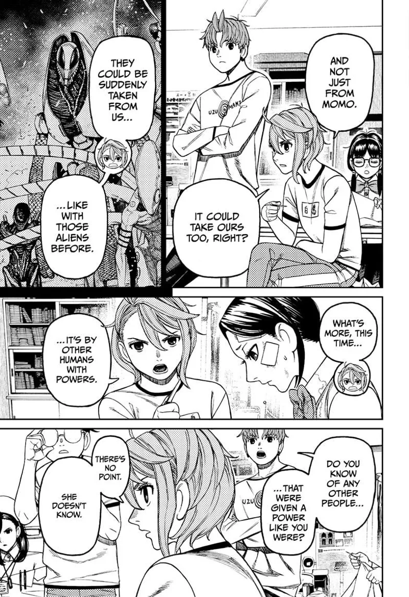 Aira is concerned their powers might be taken too. Jiji asks more questions at Kouki but Aira dismisses she doesn't know.