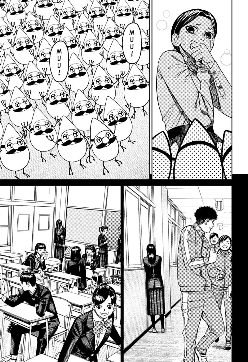 Kouki stares at the pygmies, who also stare at her. She recalls times of being alone despite being surrounded by classmates.