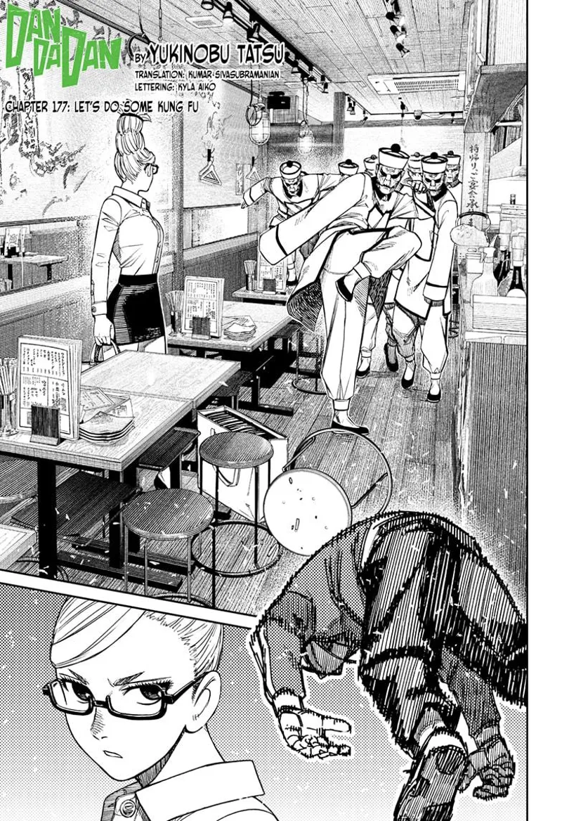 The newly arrived enemies start attacking Seiko Ayase, who just stands in the restaurant.