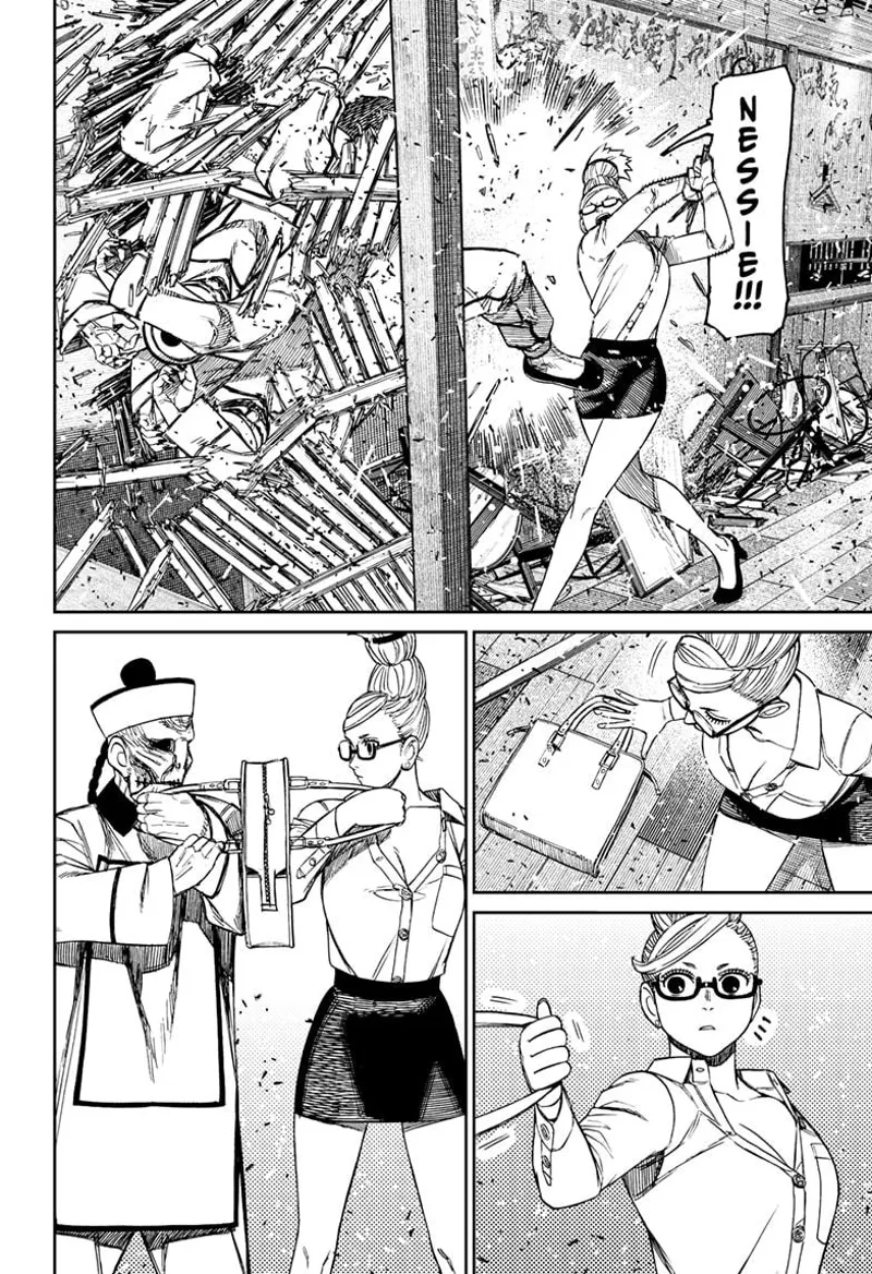 Seiko batters the enemies with her baseball bat. She picks up a bag, but one of them holds the other handle.