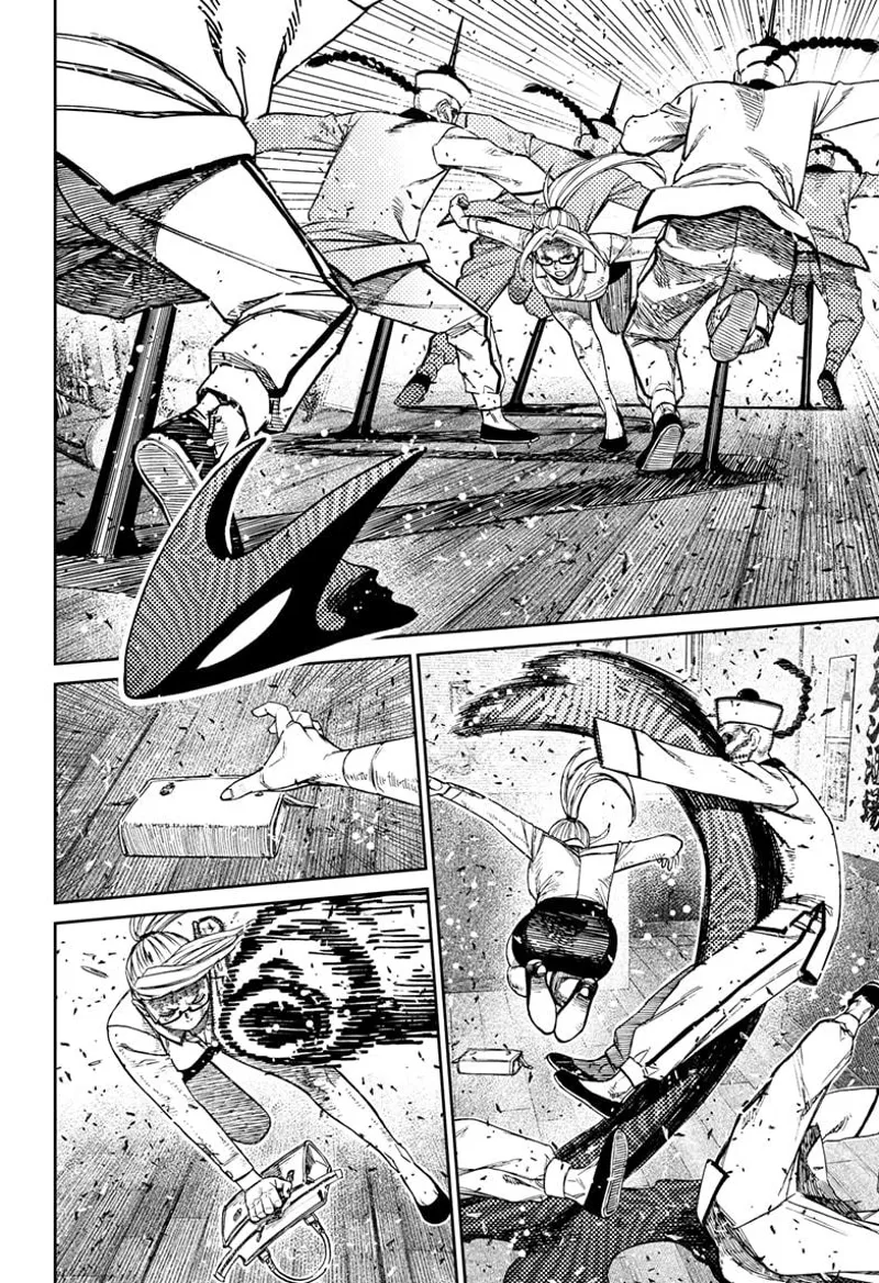 Yokai Payase impales the kung fu minions whie Seiko grabs her bag. Suddenly, Iron hits her.