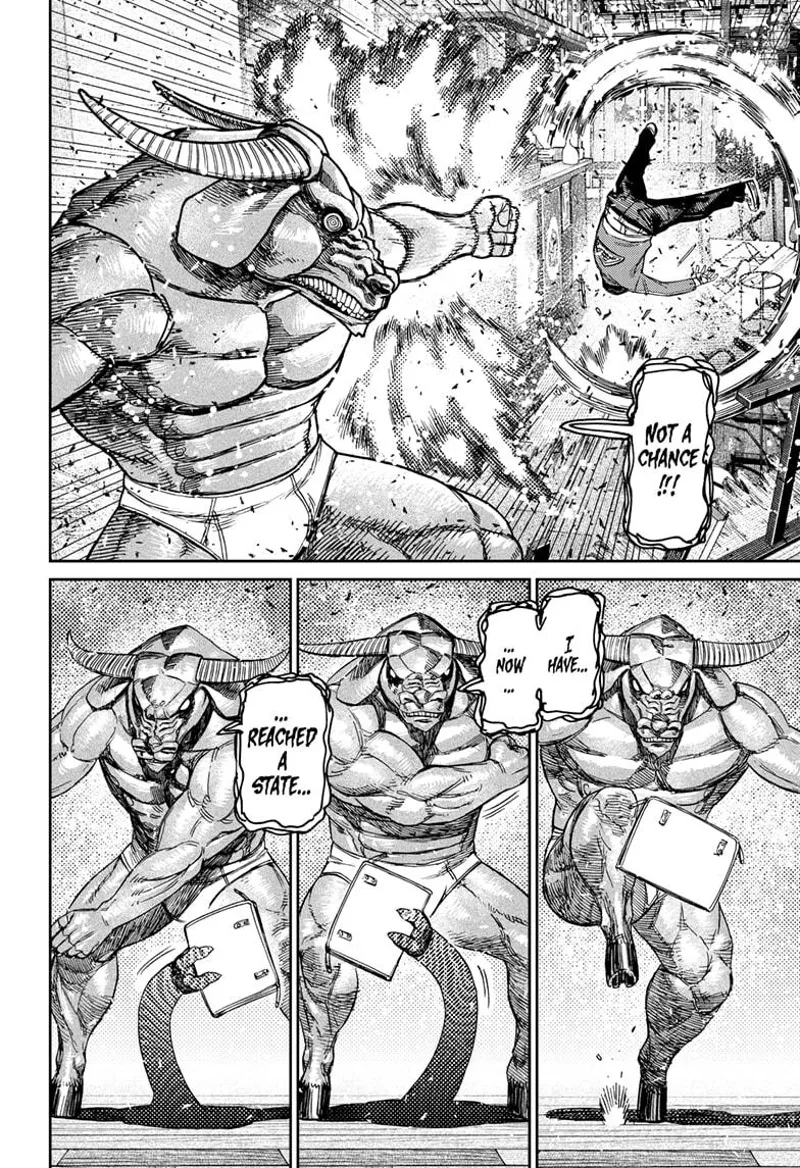 Iron punches Kashimoto and throws him away. Yokai Payase tries to get Seiko's bag in front of Iron.