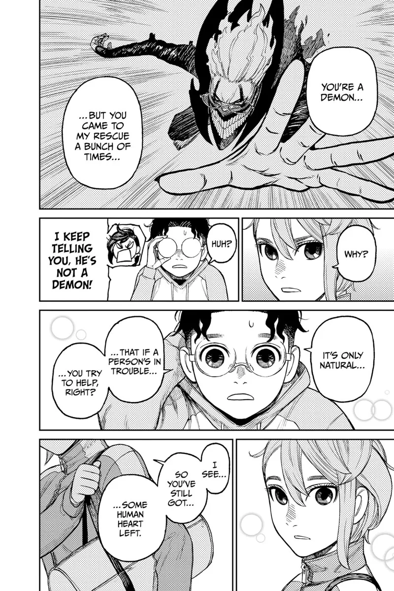 Aira recalls Okarun in demon form but tries to help her. Okarun said she helps anyone in trouble.