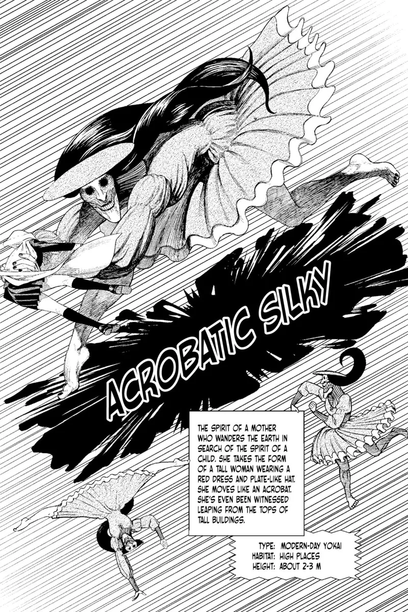 Character details of the modern-day Yokai, Acrobatic Silky.