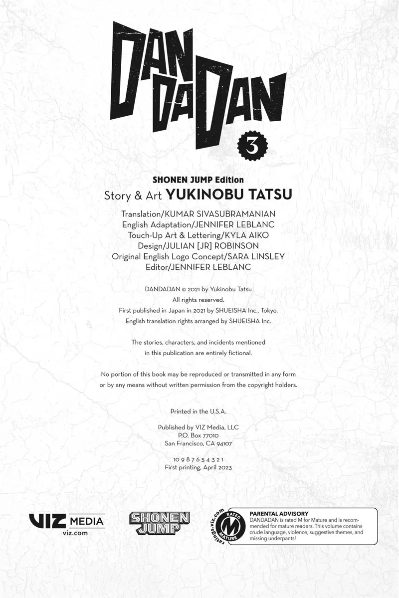 Dandadan publication details.