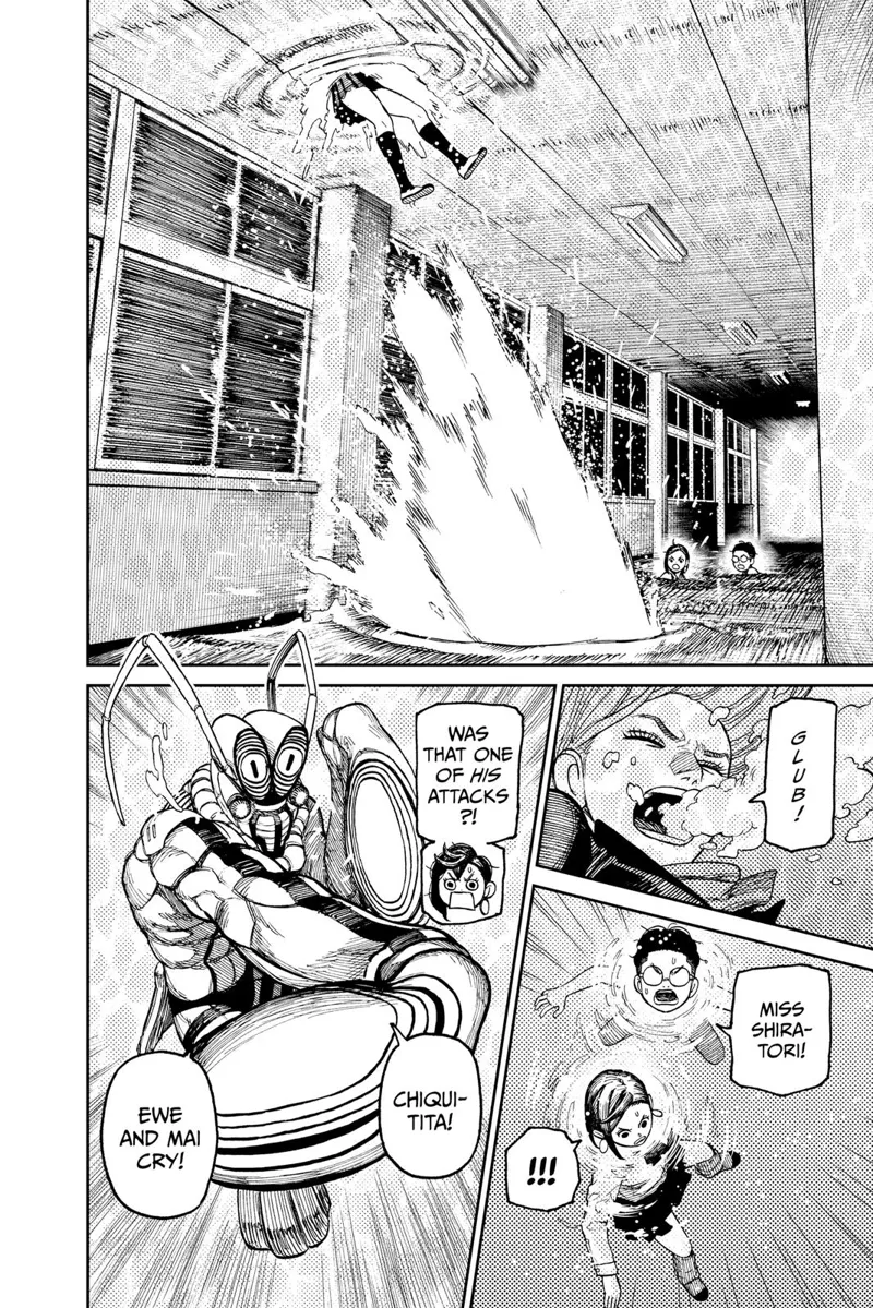 Aira is suddenly thrown to the ceiling which is also water. She starts drowning while another enemy attacks him.