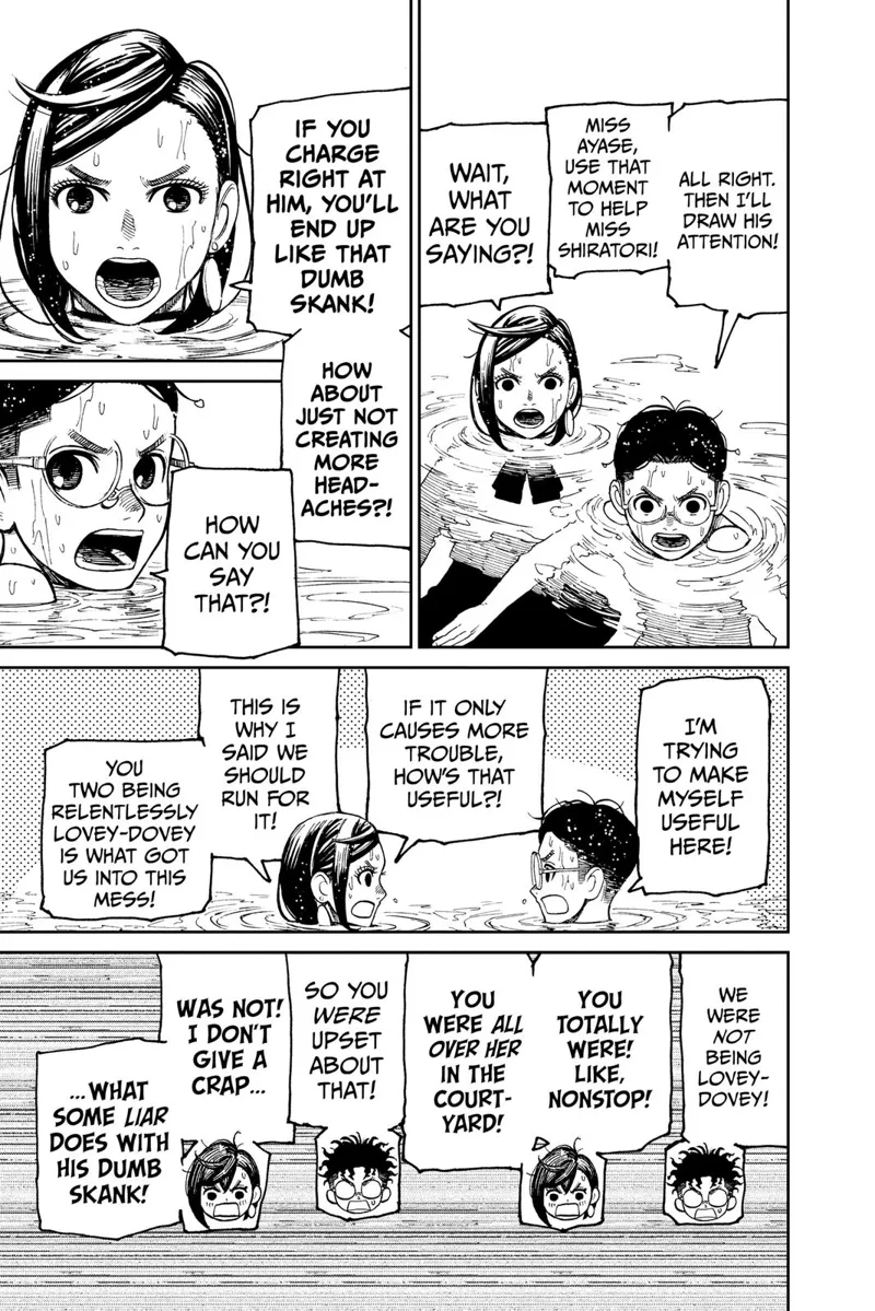 Okarun and Momo start arguing about their next move and Okarun's suggestion to save Aira.