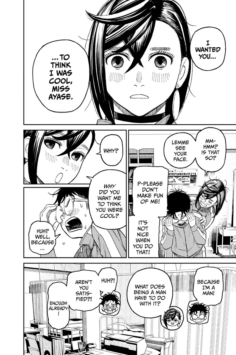 Momo teases Okarun for wanting to be cool in front of her.