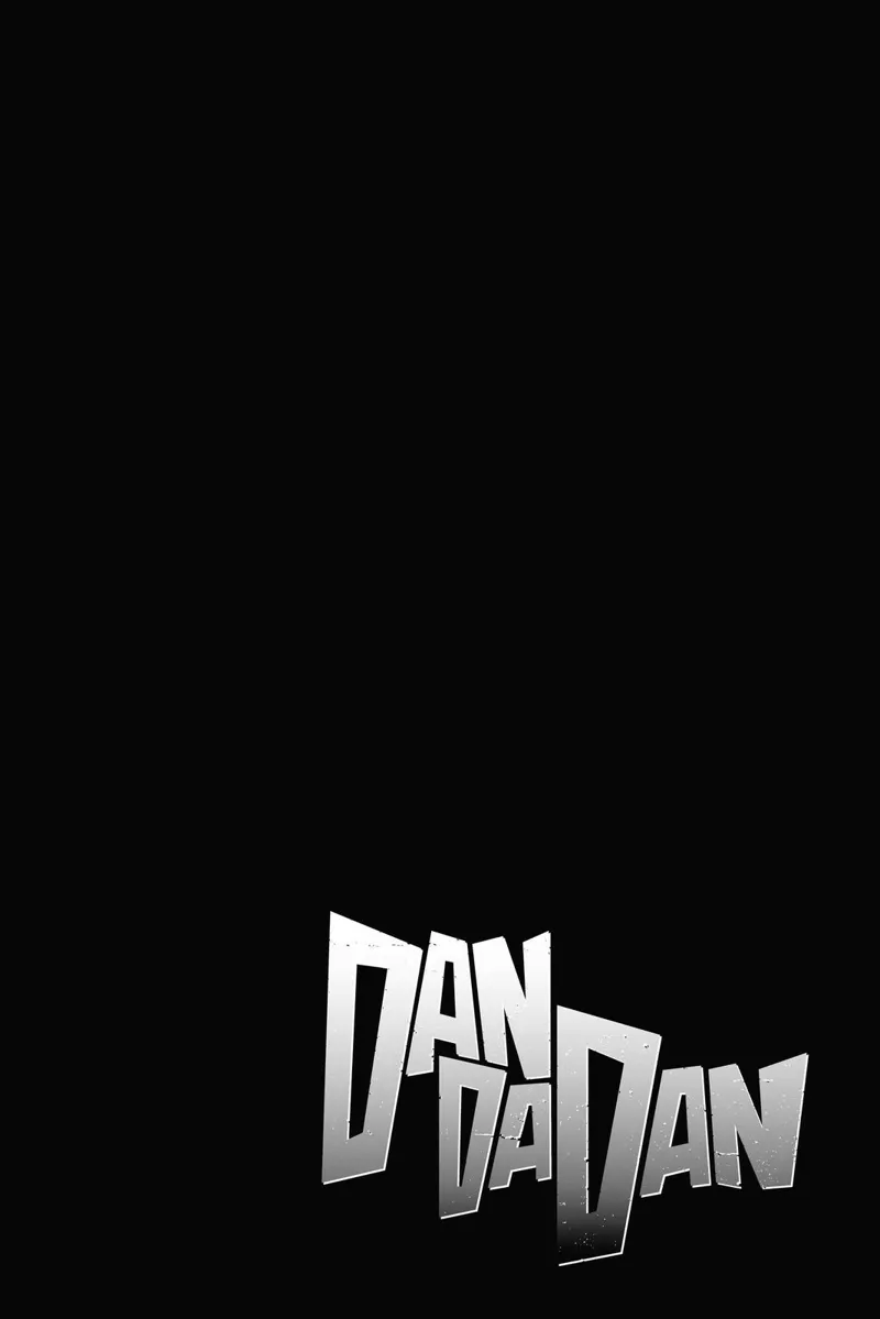 Dandadan, by Yukinobu Tatsu, in grey color and on a black background page.