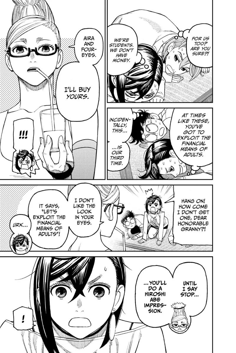 Grandma agrees to buy Momo and Aira new uniforms but not Momo until she makes a Hiroshi bee impression.