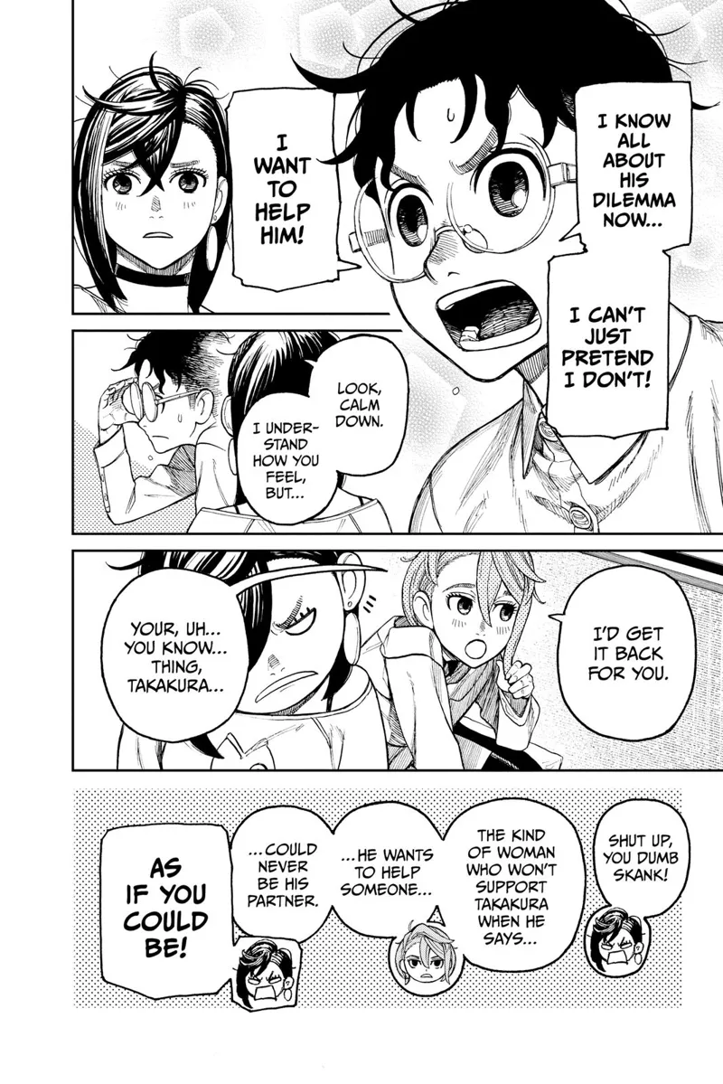 Okarun wants to help Boxer Kappa, but Momo tells him to calm down. Aira and Momo start bickering.