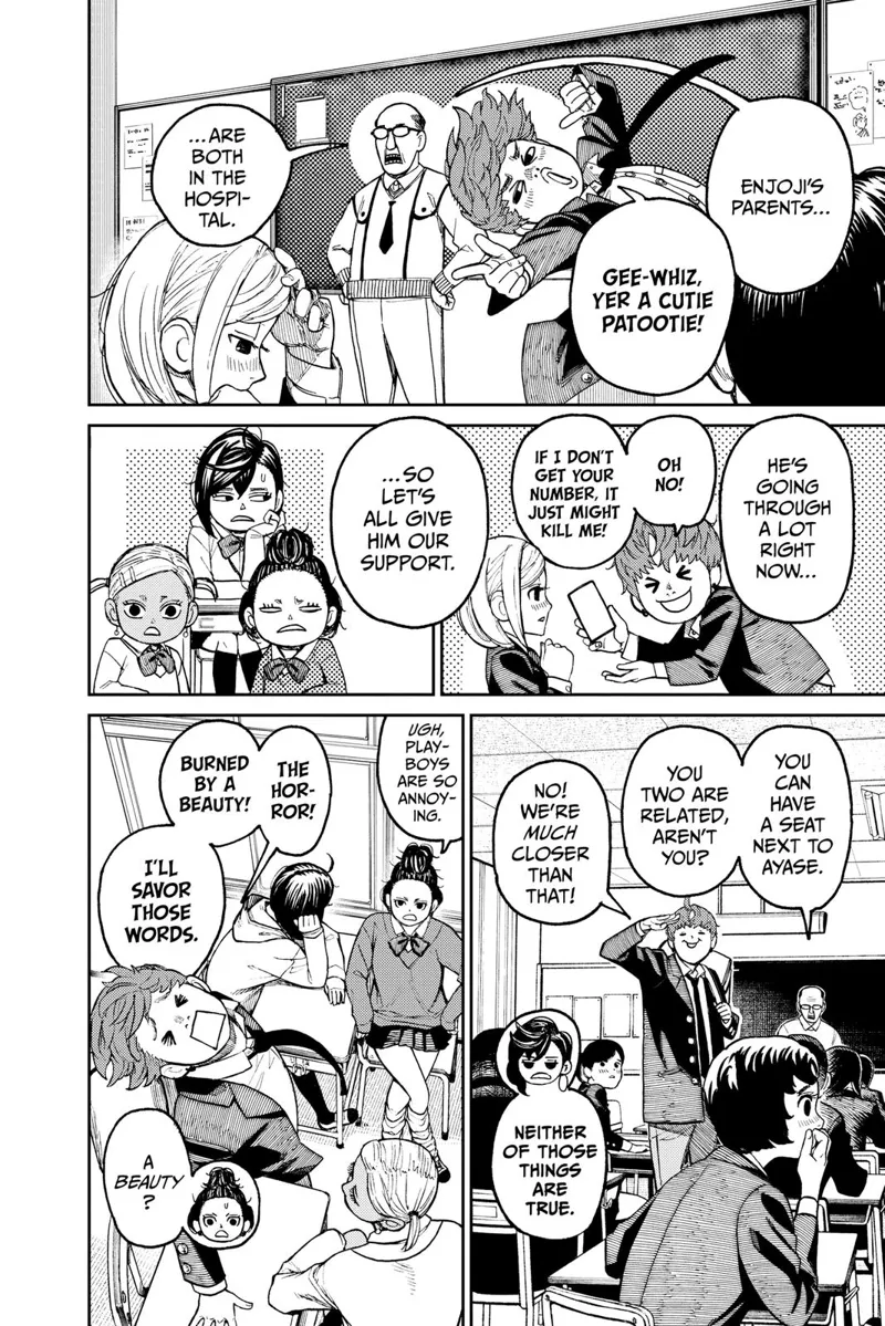 The teacher also introduces Jin and tells him about his parents. Jiji starts becoming goofy with the ladies.