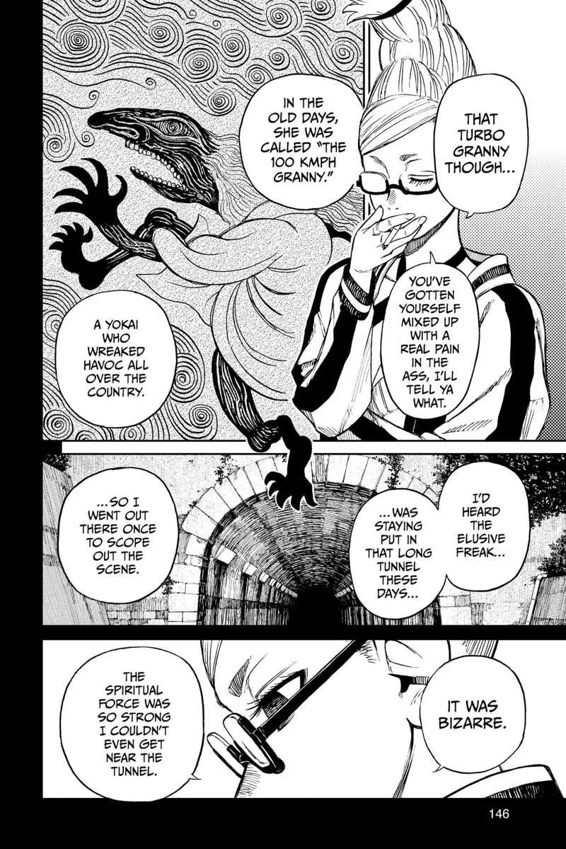 Grandma reveals that Turbo Granny was called "The 100 KMPH Granny" in the old days. Grandma once went to the tunnel.