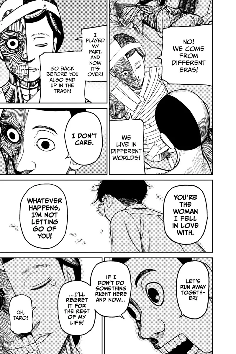 Taro tells Hana to run away with him even though they live in different eras.