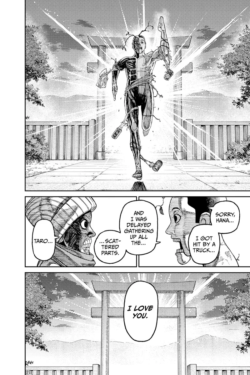 Taro shows up with the sun behind him.