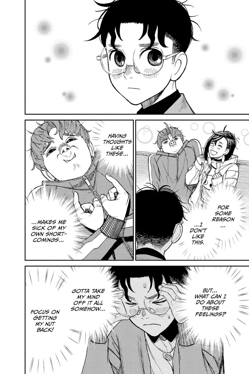 Okarun sees Momo laughing at Jiji, making funny faces.