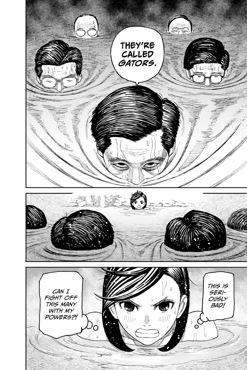 The five men suddenly slowly start approaching Momo.