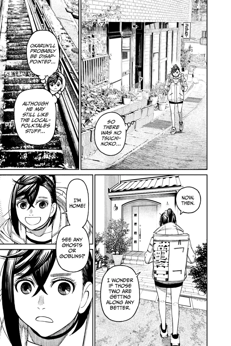 Momo walks home and asks if they have seen any ghosts or goblins.