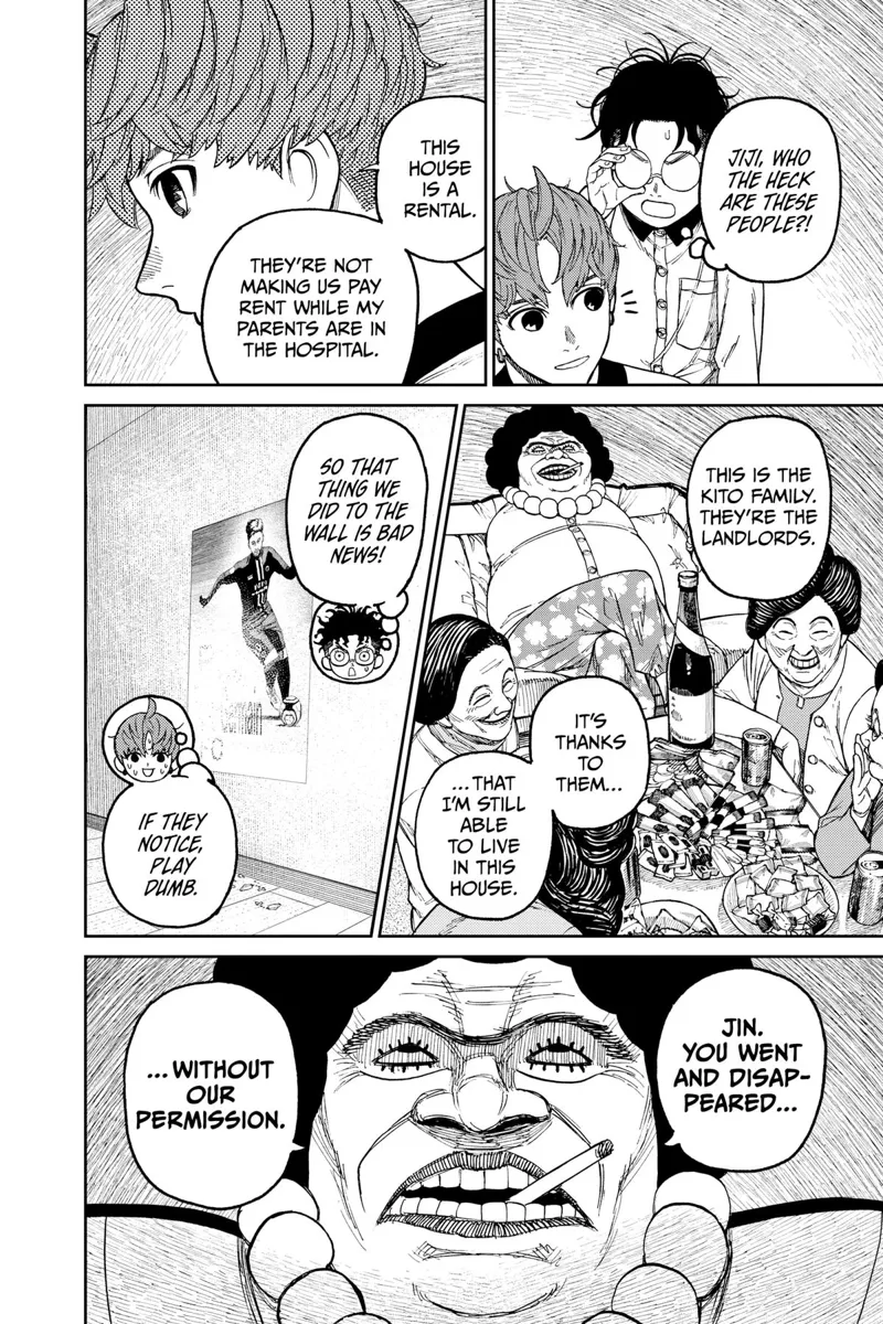 Jin tells Okarun that the woman owns the house they are renting, the Kito Family.