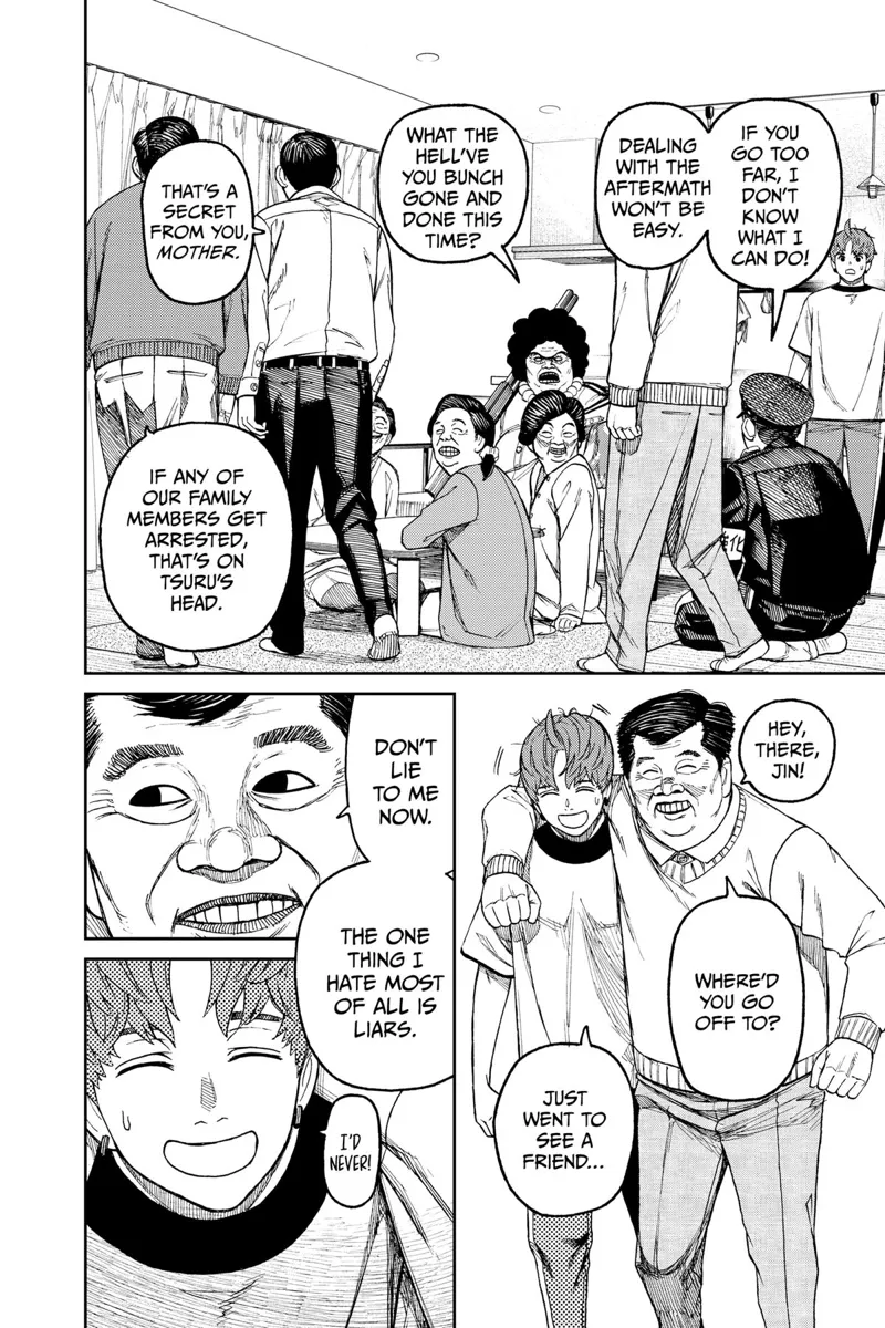 One of the Kito guys puts his shoulder to Jiji and asks him where he is.