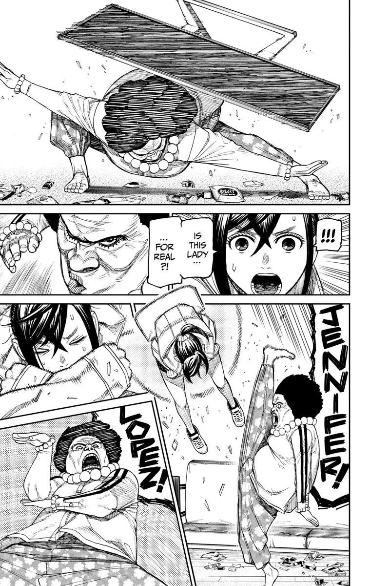 The Kito leader kicks Momo and displays her expert kung fu martial arts.