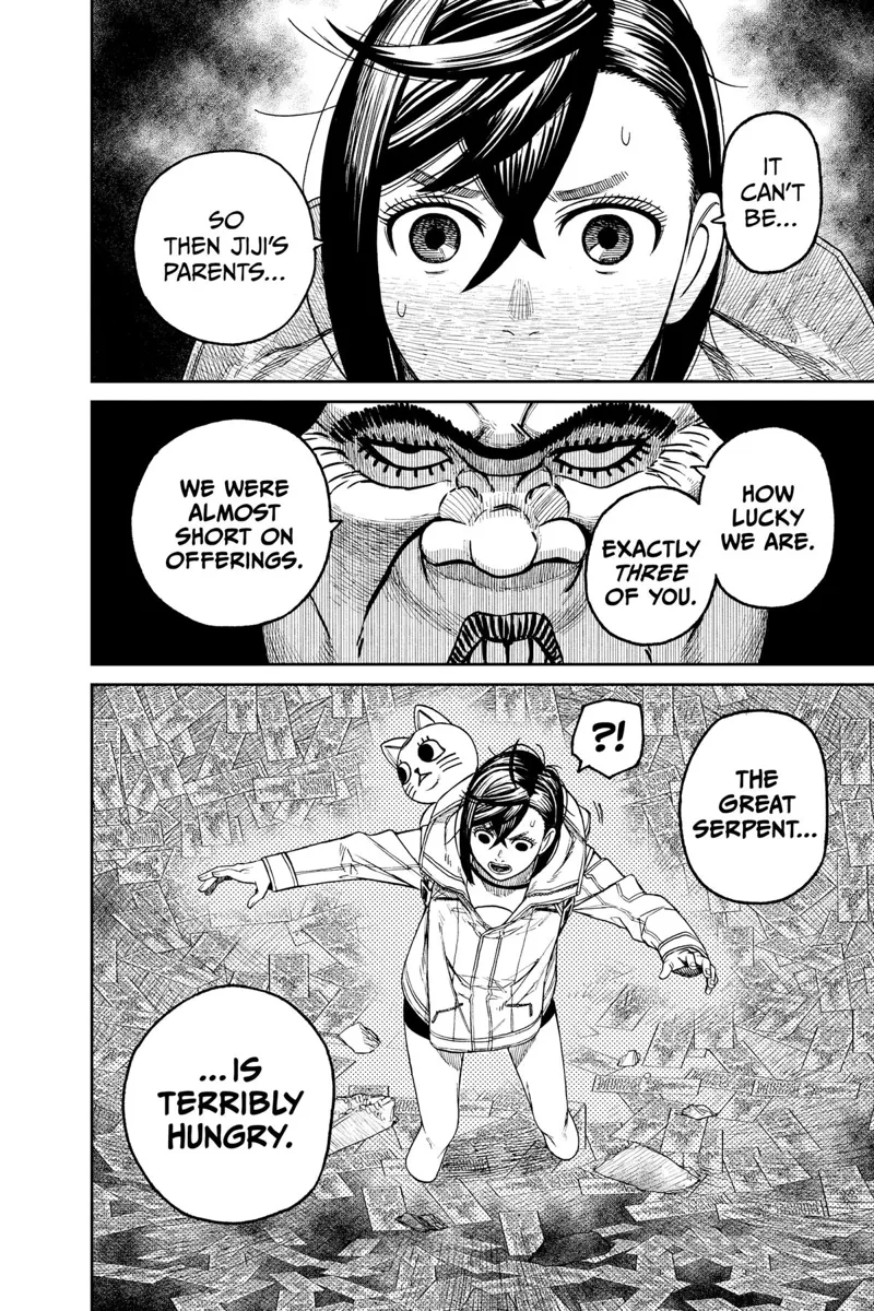 Momo suddenly sinks into the ground with seals attached to it.