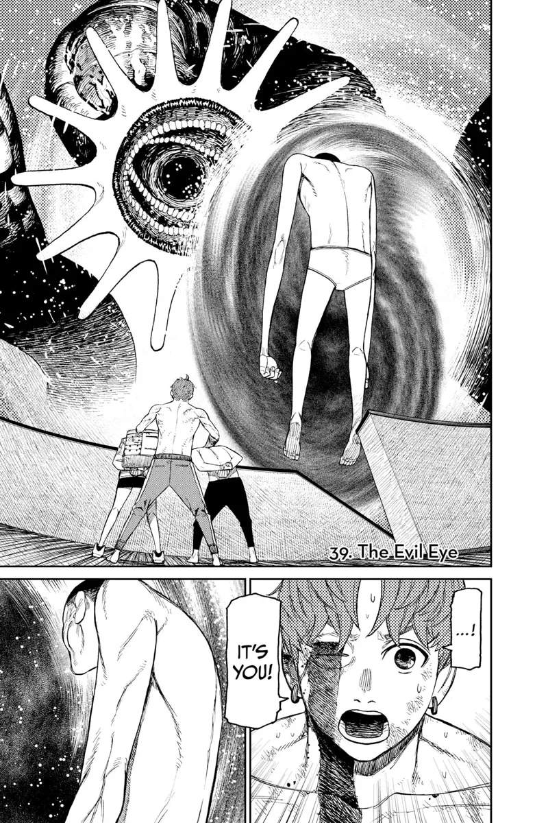 Jiji recognizes the creepy guy in underwear who suddenly appears and faces the Kuragari.