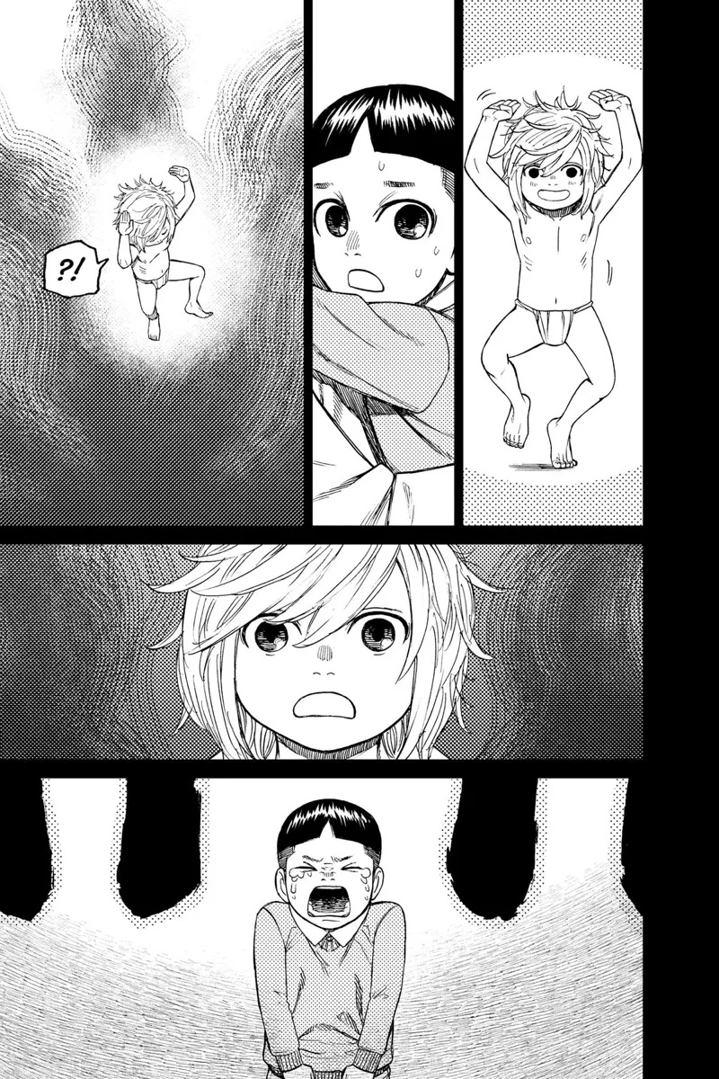 The boy dances and smiles, but the kid starts crying.