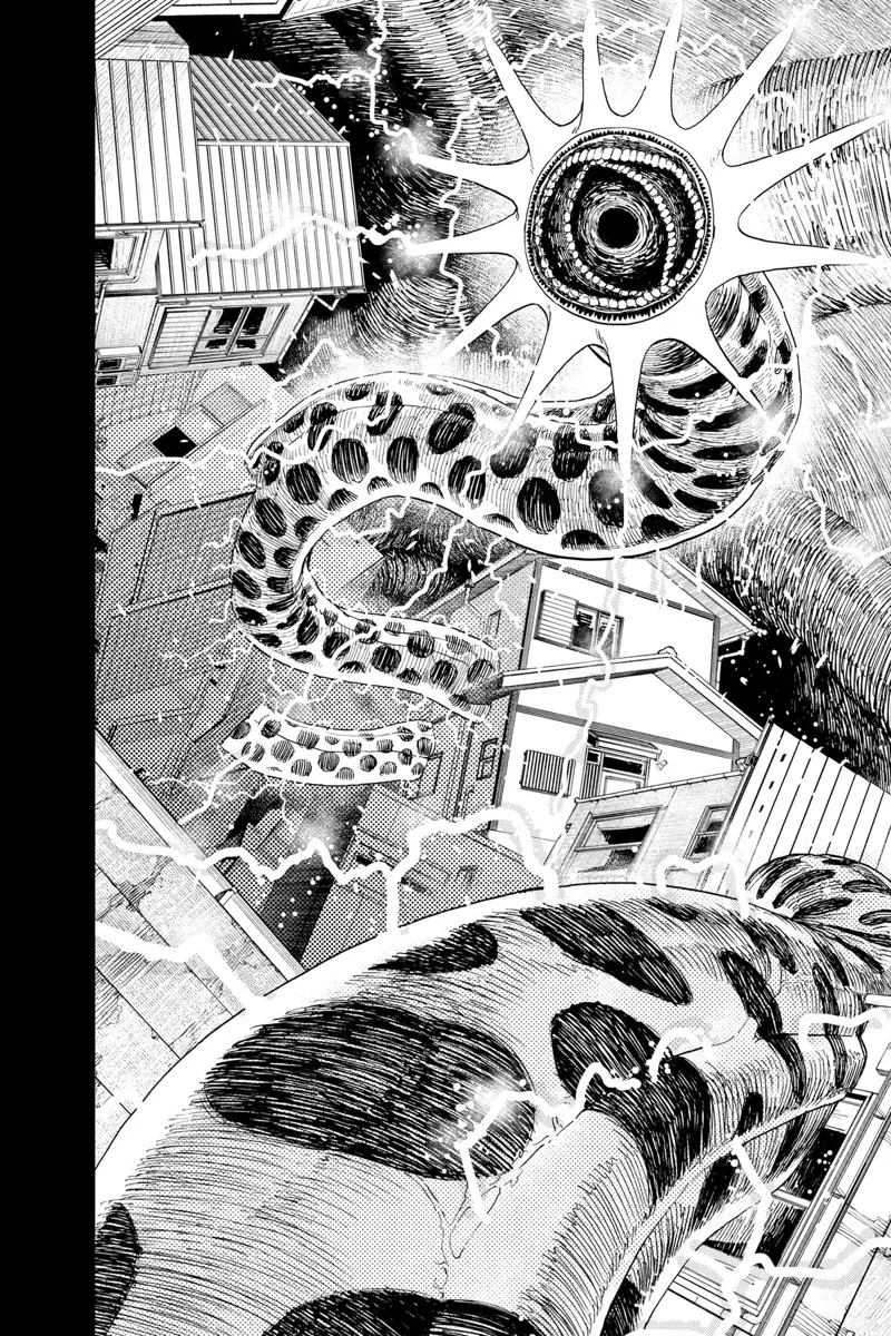 Outside, the huge Kuragari snake monster emits powerful lightning throughout his body.