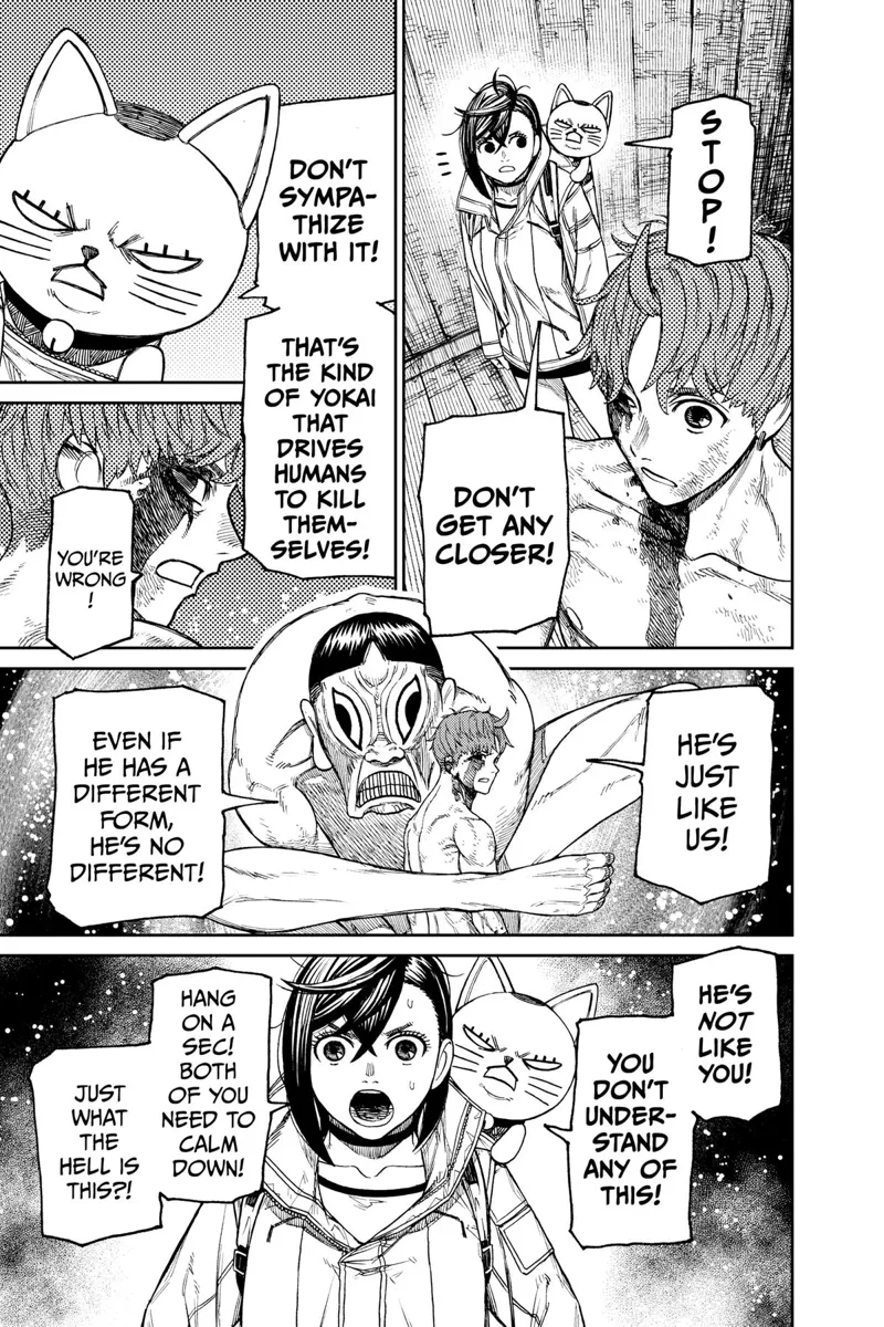 Turbo Granny warns Jiji not to approach and sympathize with the Evil Eye Yokai. Jiji says he's different.