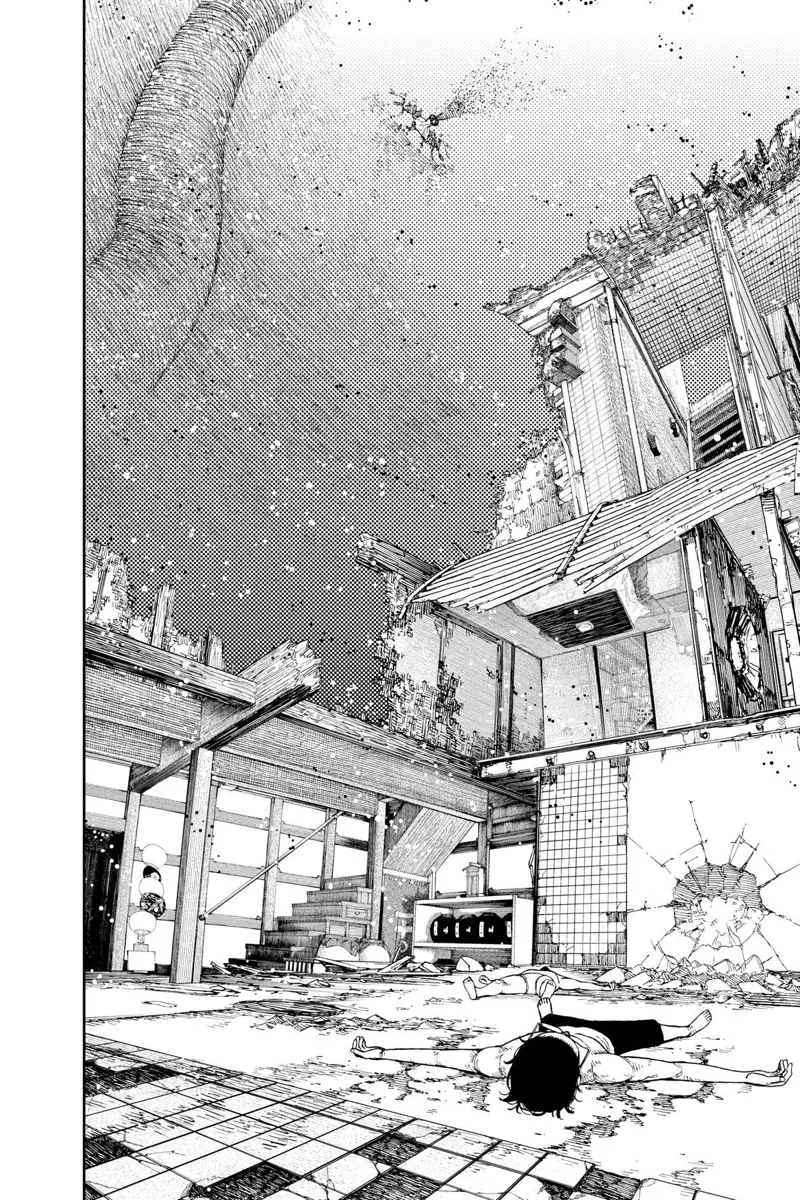 Above, the Kuragari Mongolian Death spews out venom as Okarun lies on the ground.