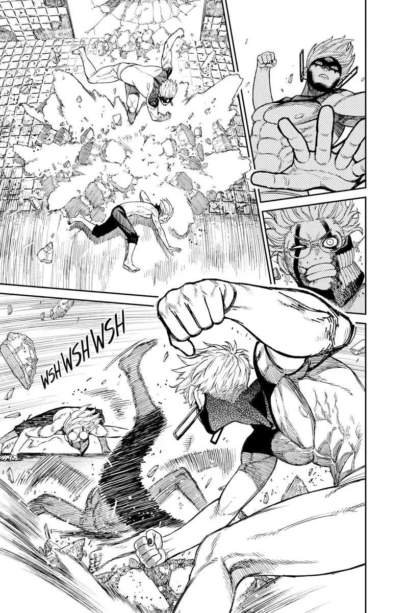 Jiji throws another punch at Okarun, but he dodges.