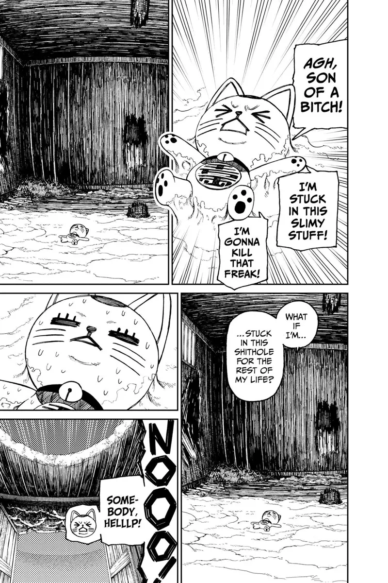 Turbo Granny is stuck in an old wooden hut. She is sweating.