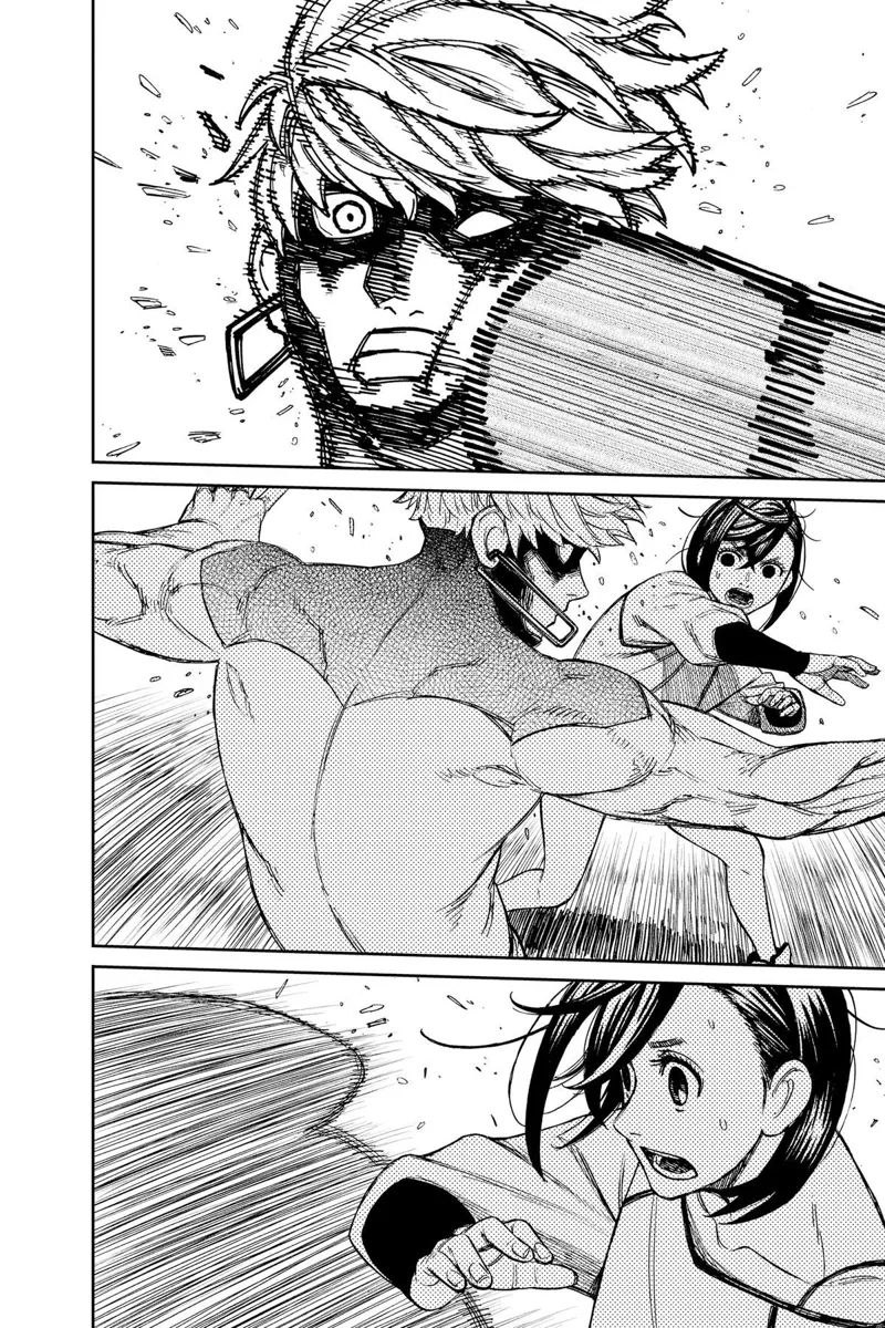 Momo tries to cover, but cursed Jiji suddenly gets hit with a strike to his face.