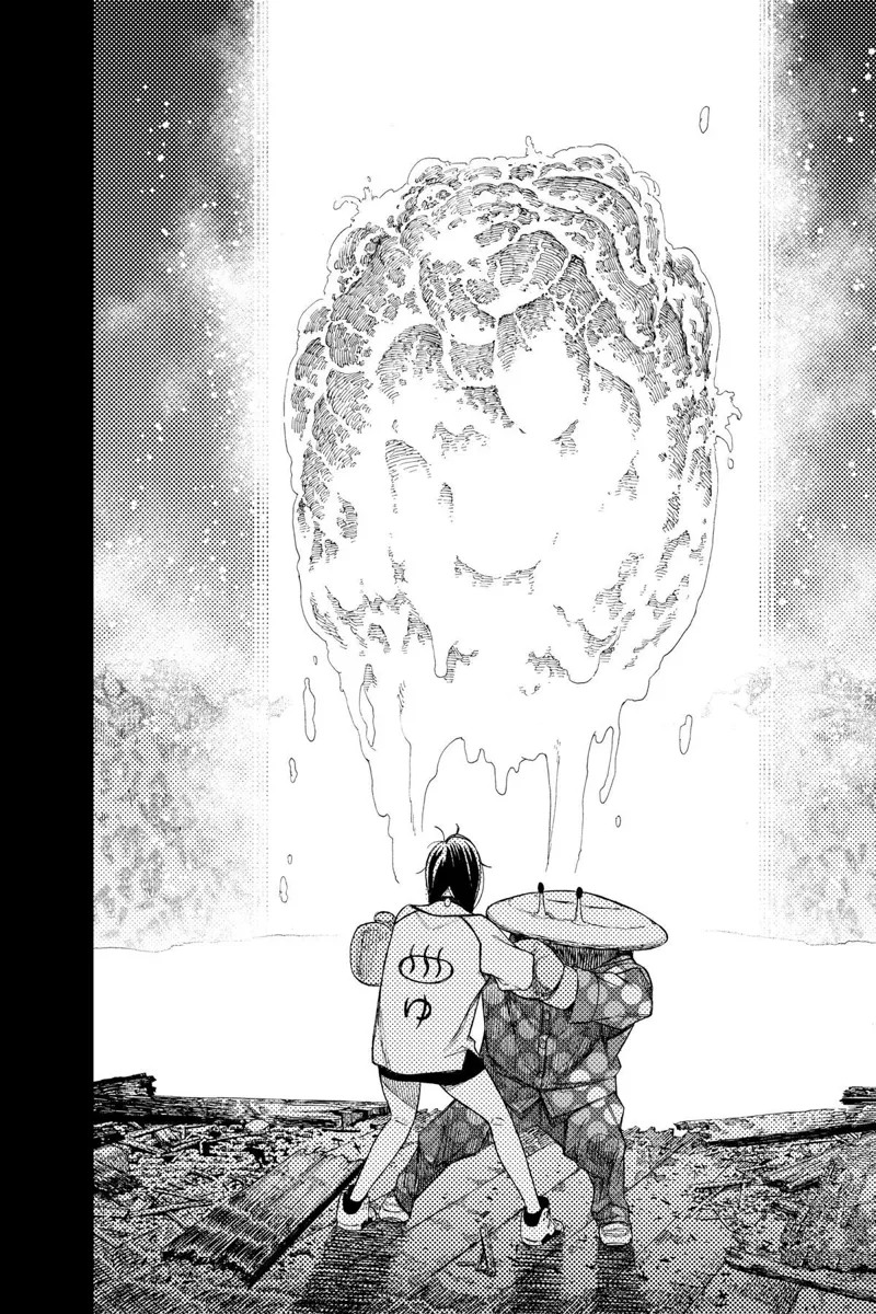 Momo watches as the boiling magma is beamed up.