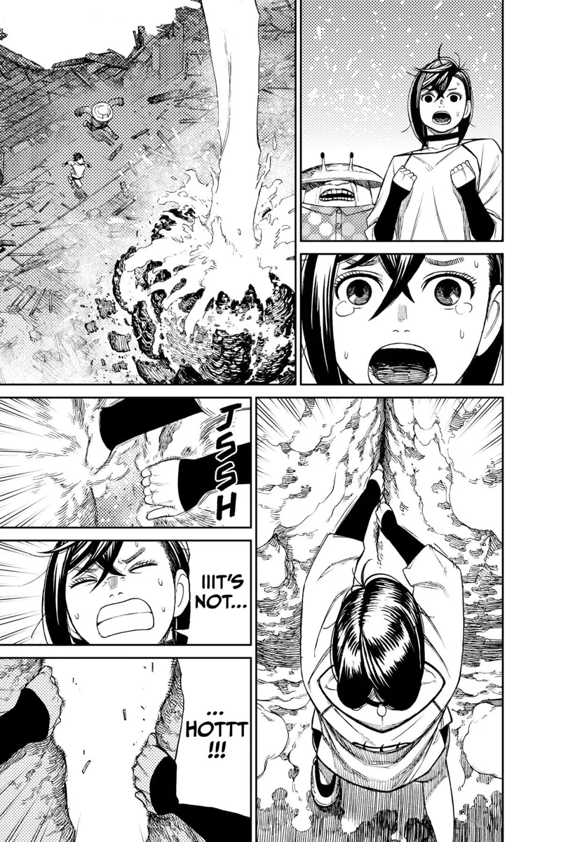 Momo opens the hardened goo, which is dropped to the ground.