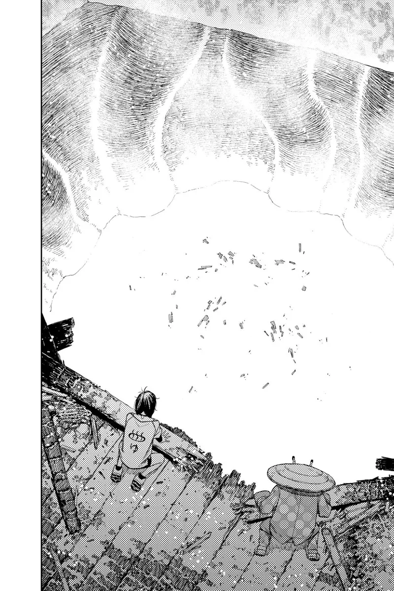 Momo sees boiling magma covering the pit.