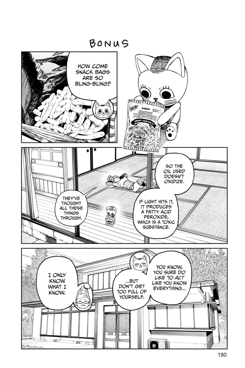 A bonus chapter where Turbo Granny eats potato junk food, and Grandma is lying on the floor behind her.