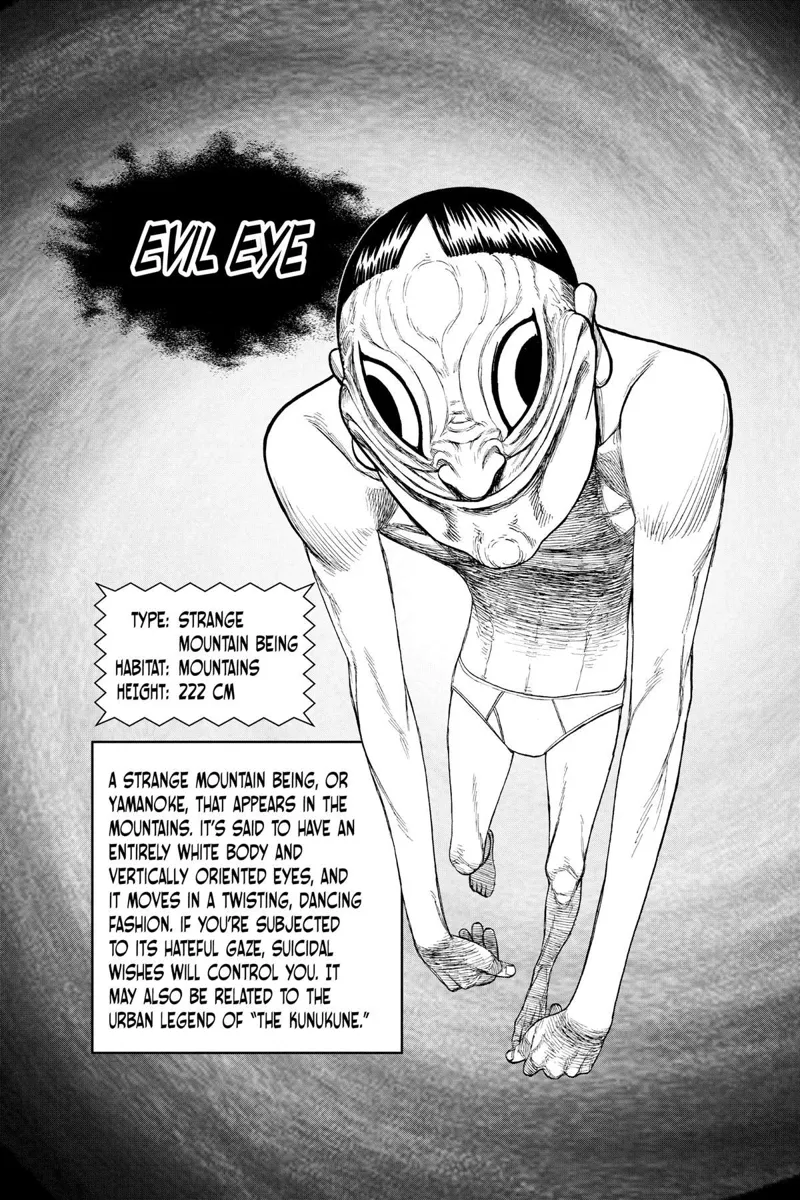 Character details about the Strange Mountain Being called the Evil Eye and the legend behind him.