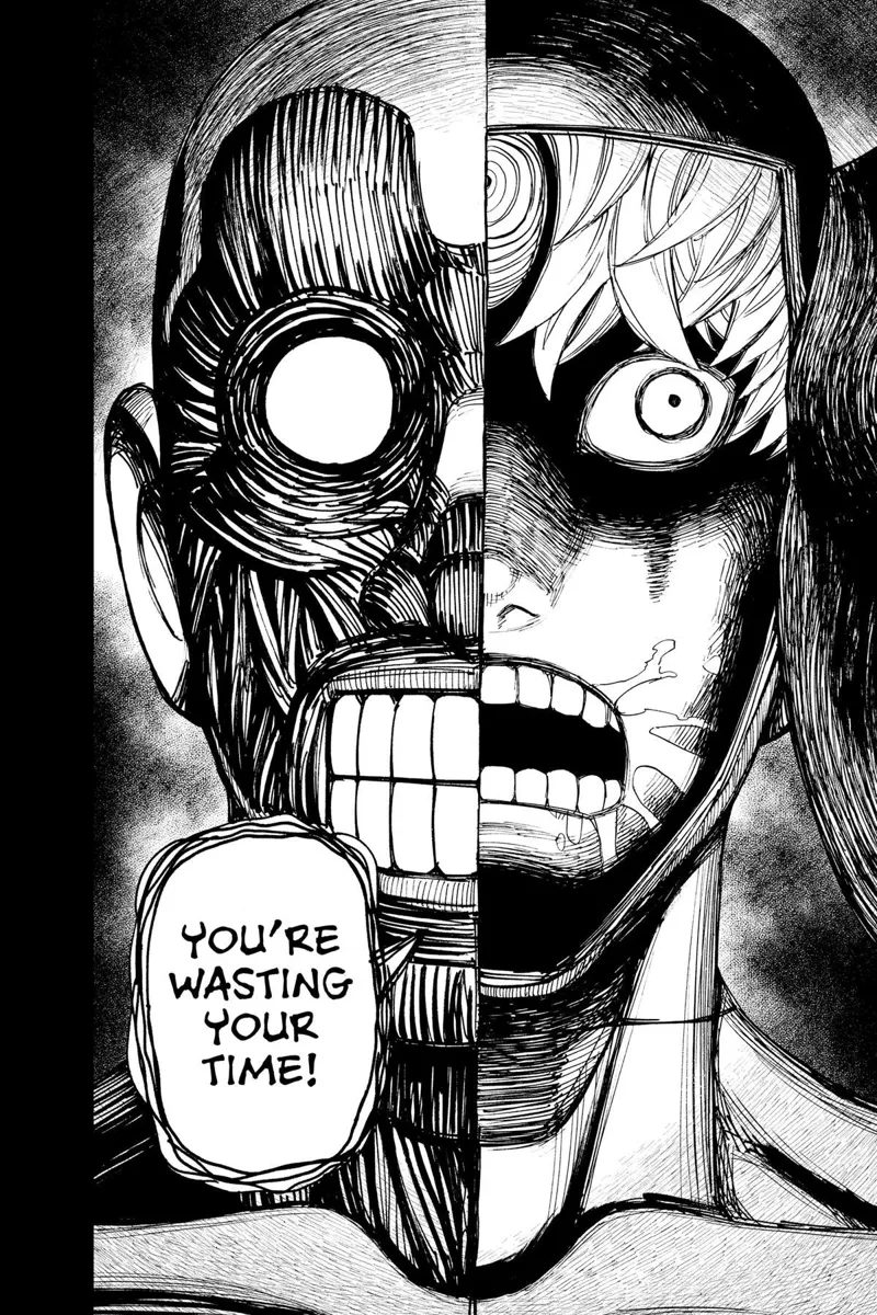 Cursed Jiji is still inside the Taro's body, telling them they are wasting their time.