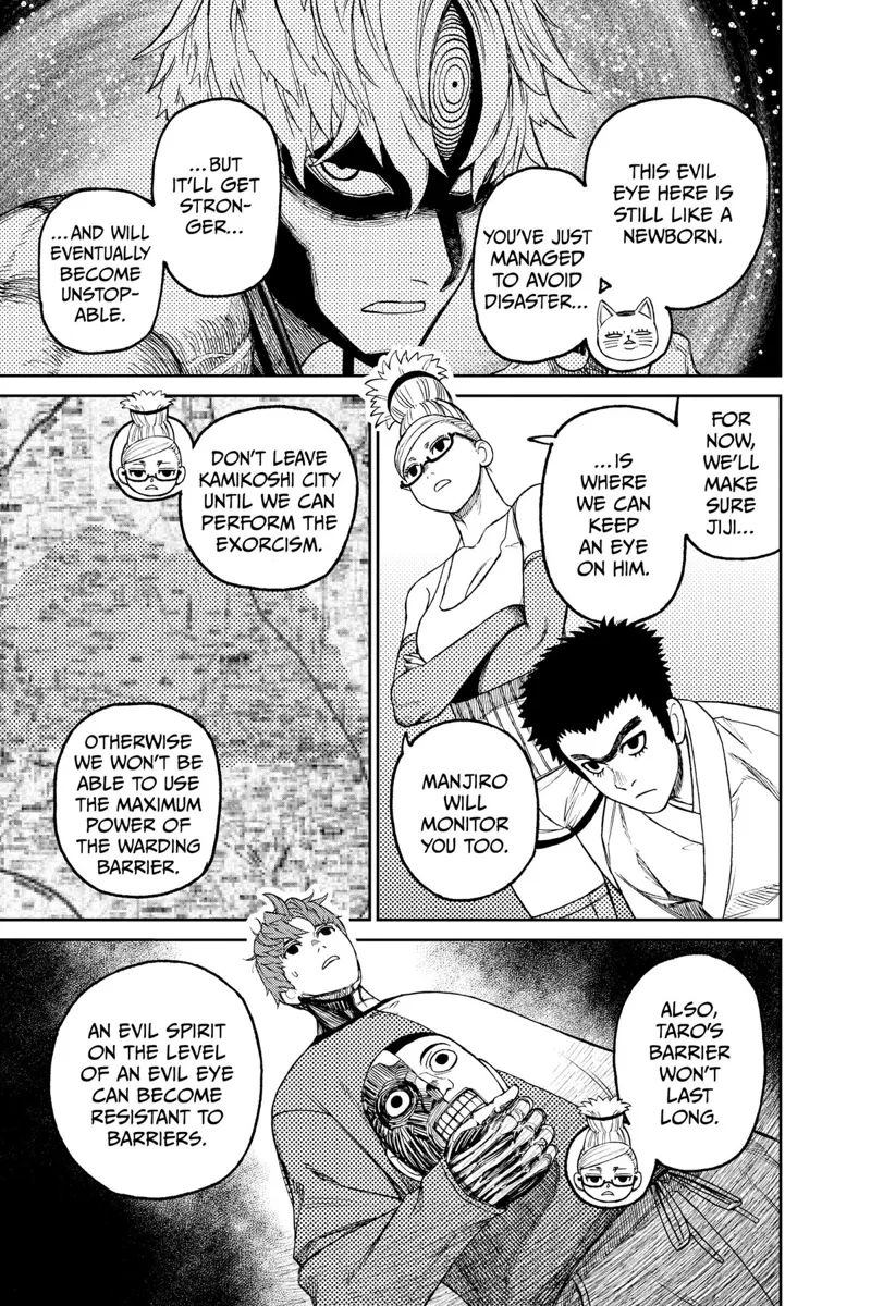 Grandma tells Manjiro to monitor Jiji and reveals Taro's barrier won't last long.