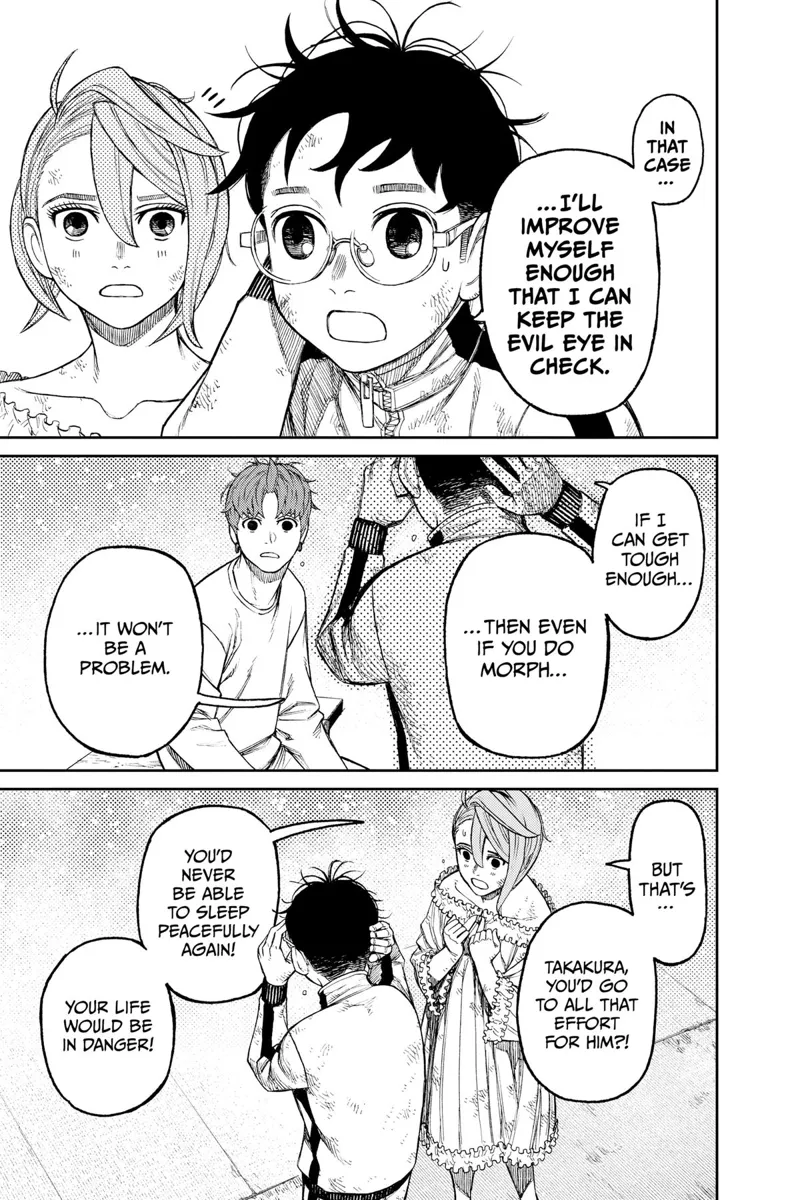 Okarun says he will improve himself so he can restrain the Evil Eye. Aira is surprised about his dedication.