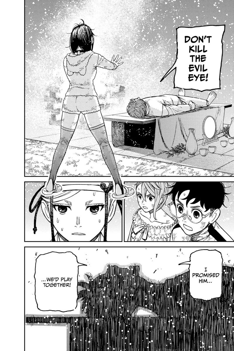 Jiji tells them not to defeat the Evil Eye because he promised they would play together.