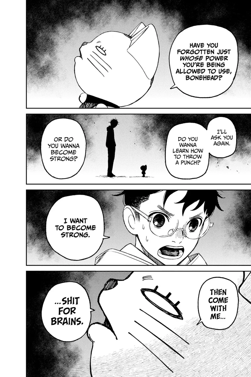 Turbo Granny tells Okarun to go with him so he can become strong.